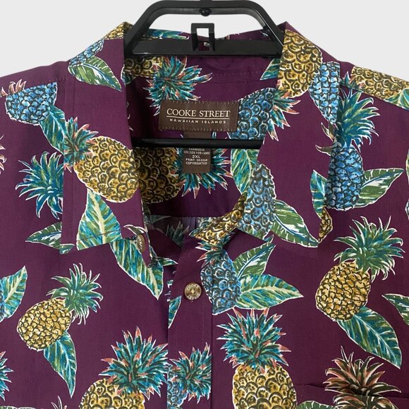 Cooke Street Pineapple Printed Hawaiian Shirt Men's XXL Short-Sleeve Button-Up - Picture 5 of 11